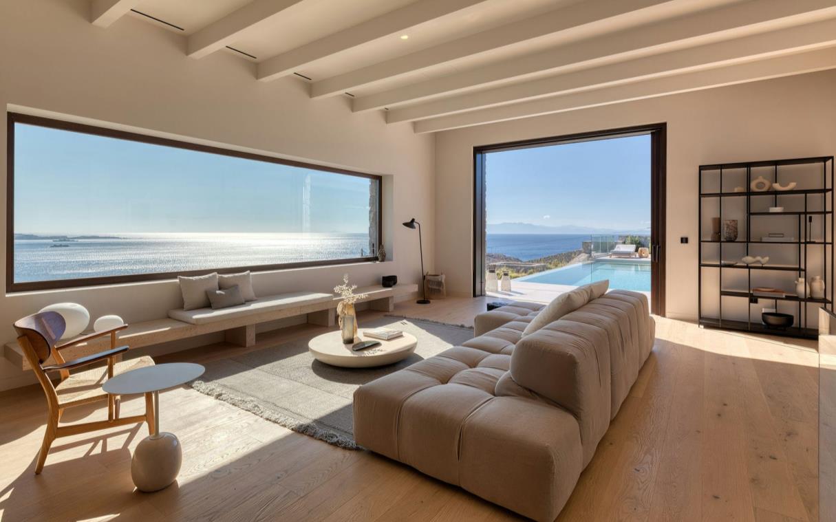 Small living room with sea views