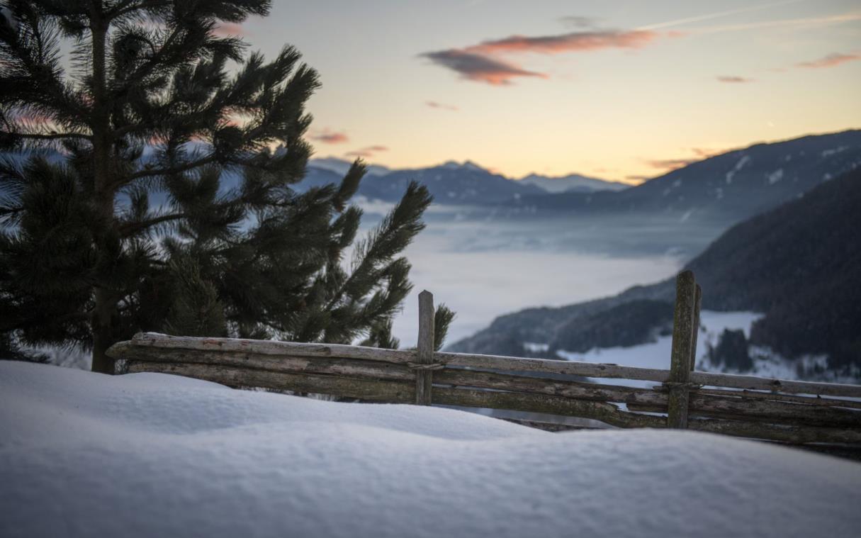 Chalet Dolomites Italian Alps Luxury Ski White Deer San Lorenzo Mountain Lodge View