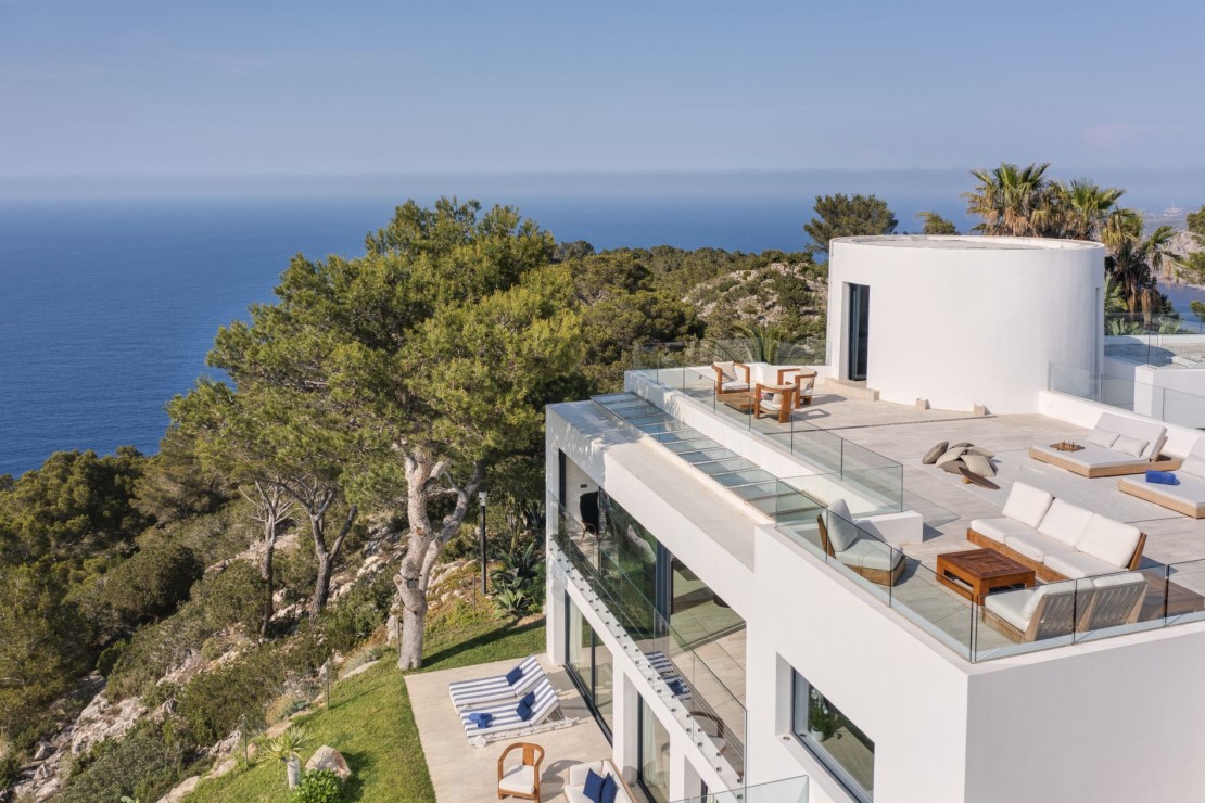 Bright Blue Cliff House