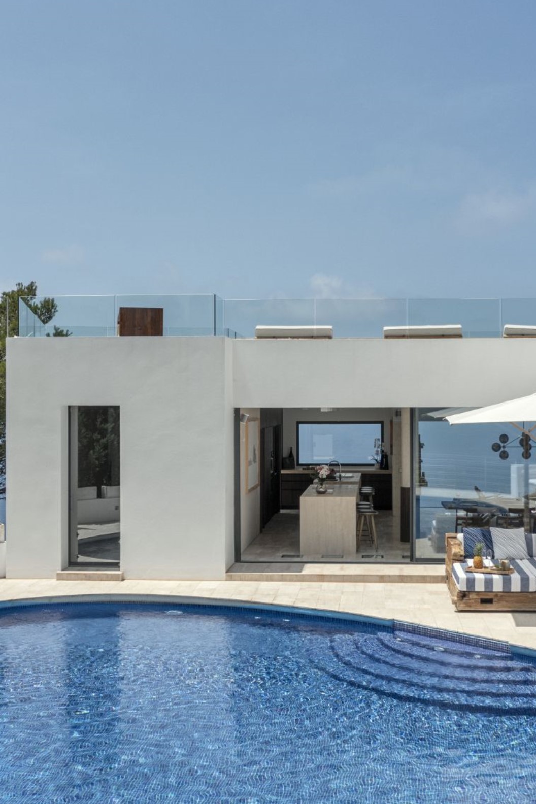 Bright Blue Cliff House