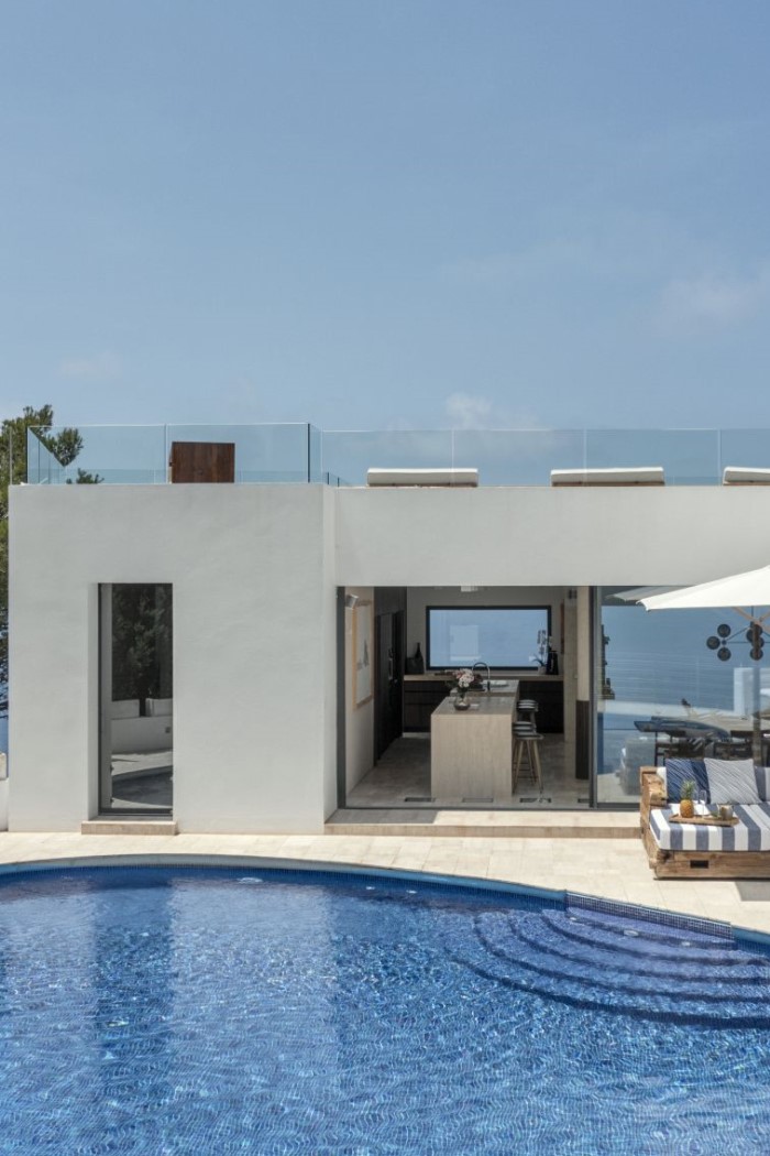 Bright Blue Cliff House