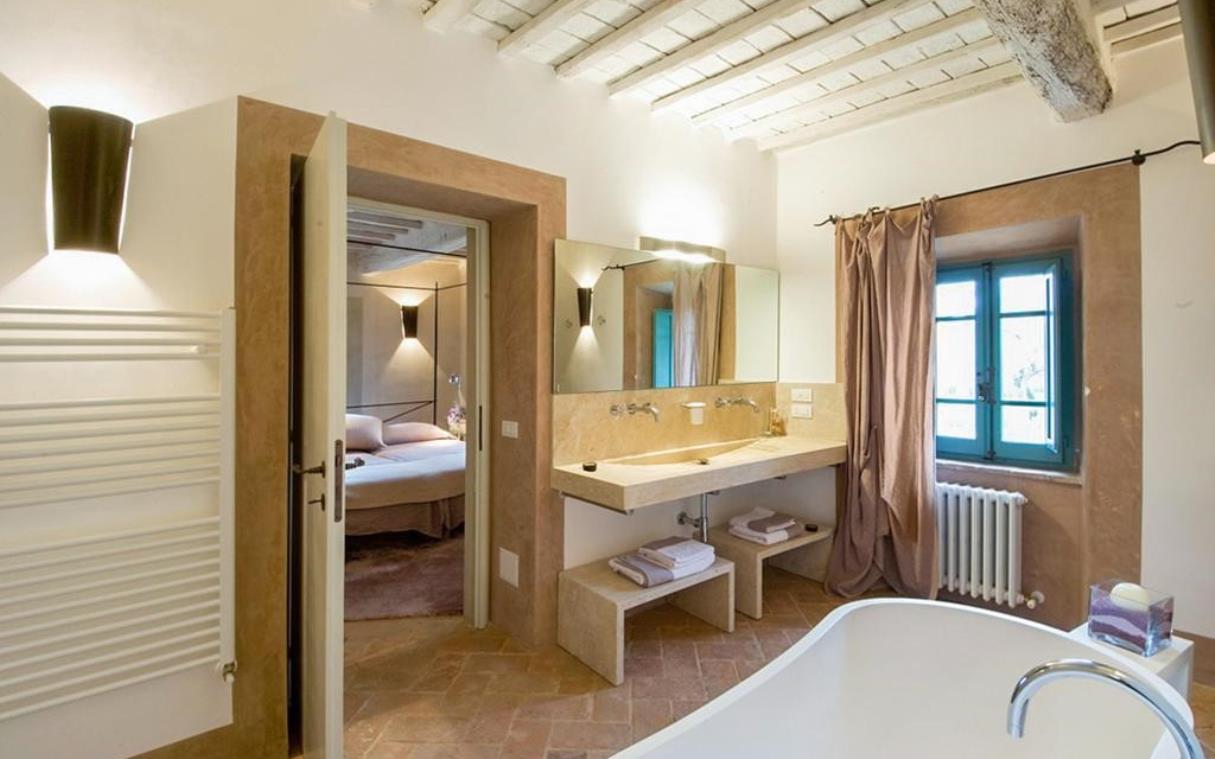 Villa Siena Tuscany Italy Luxury Countryside Pool Colombaiolo Bath 1