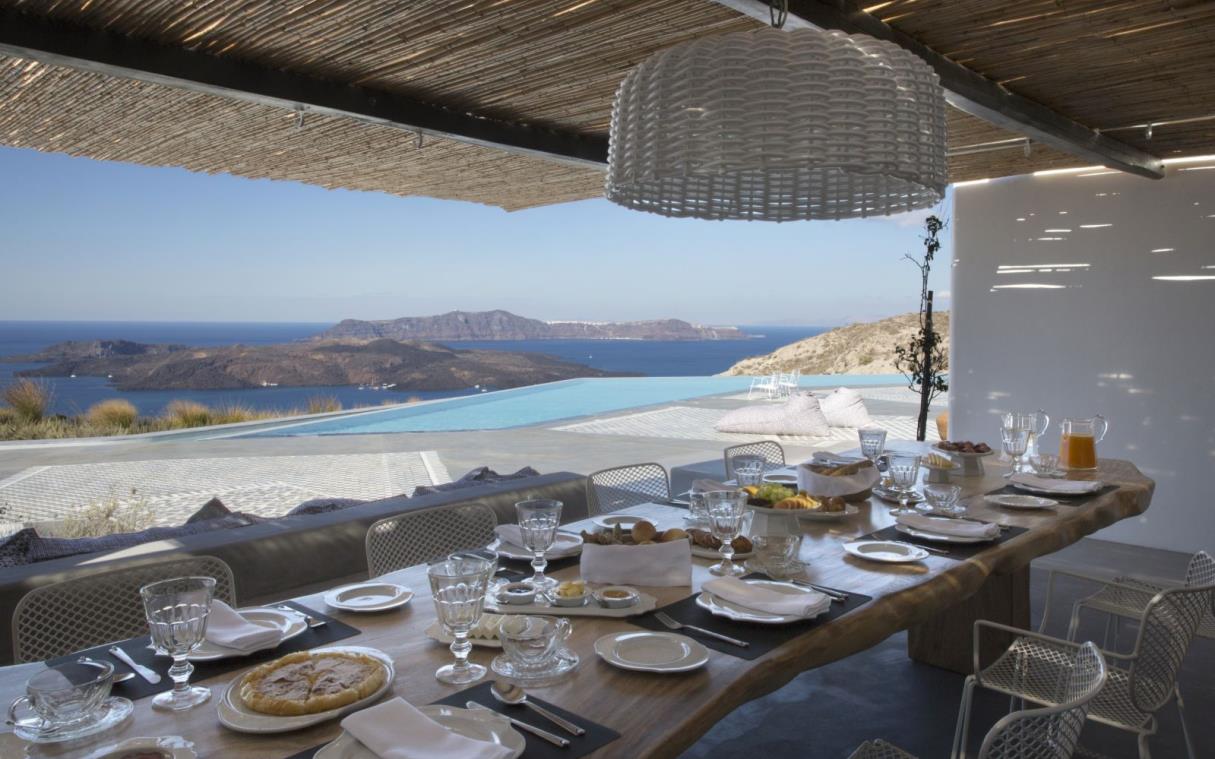 Villa Santorini Greek Islands Greece Luxury Pool Erosantorini Out Din